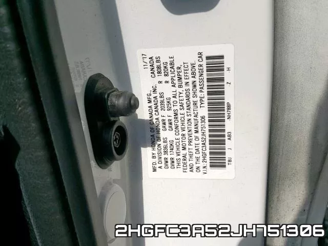 2HGFC3A52JH751306 фото 2