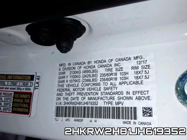 2HKRW2H81JH619352 фото 2