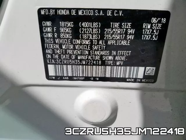 3CZRU5H35JM722418 фото 2