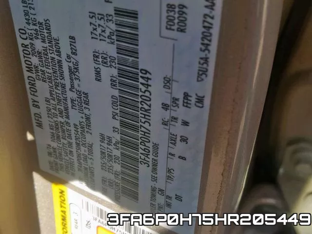 3FA6P0H75HR205449 фото 2