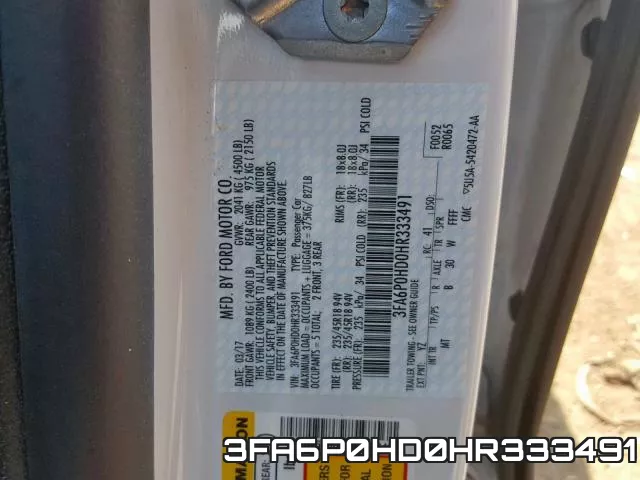 3FA6P0HD0HR333491 фото 2