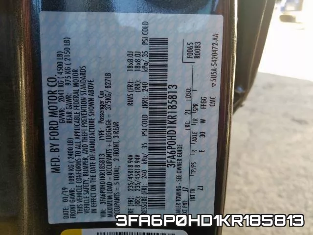 3FA6P0HD1KR185813 фото 2