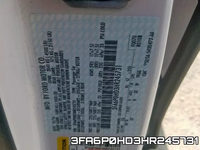3FA6P0HD3HR245731 фото 2