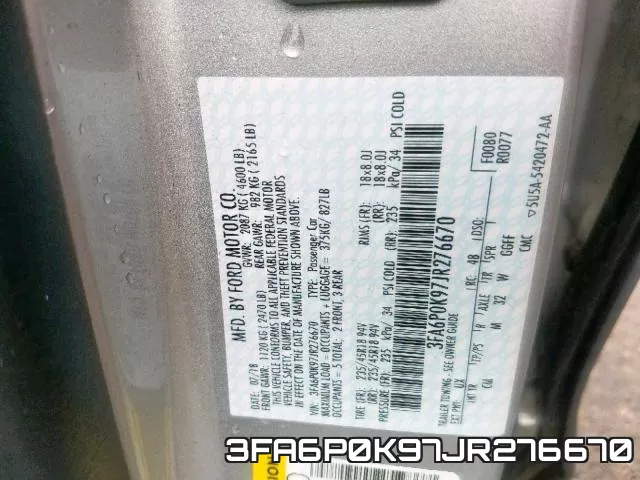 3FA6P0K97JR276670 фото 2