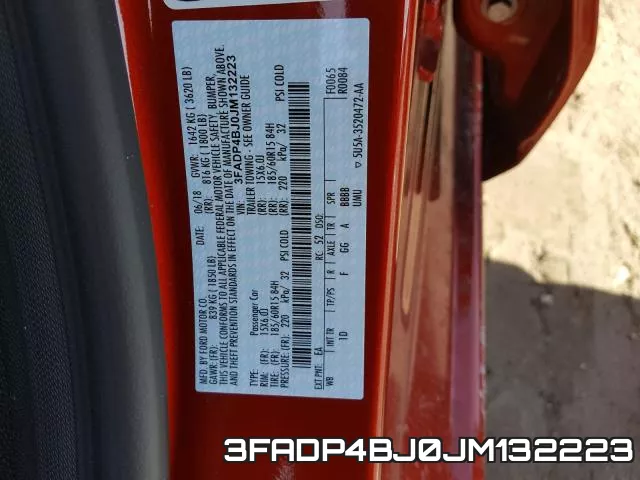 3FADP4BJ0JM132223 фото 2