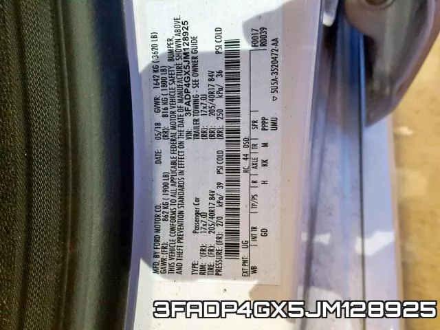 3FADP4GX5JM128925 фото 2