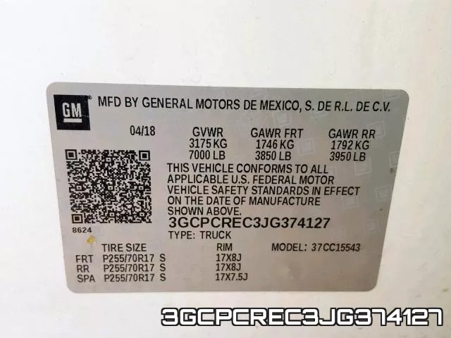 3GCPCREC3JG374127 фото 2