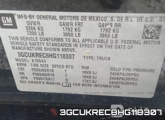 3GCUKREC8HG118307 фото 10