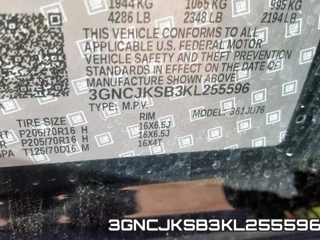 3GNCJKSB3KL255596 фото 2