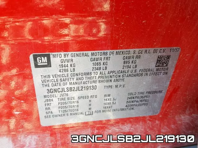 3GNCJLSB2JL219130 фото 2