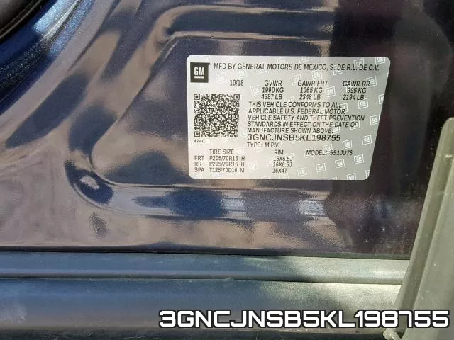 3GNCJNSB5KL198755 фото 2