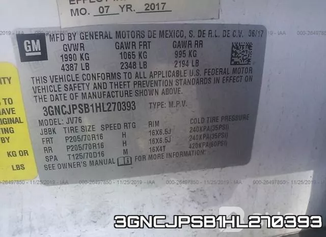 3GNCJPSB1HL270393 фото 9
