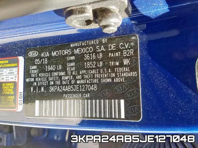 3KPA24AB5JE127048 фото 2