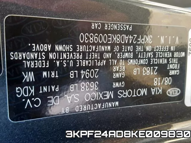 3KPF24AD8KE009830 фото 2
