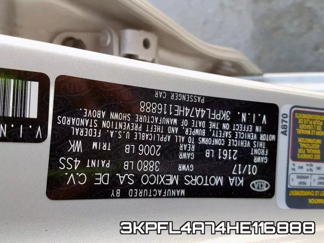 3KPFL4A74HE116888 фото 2