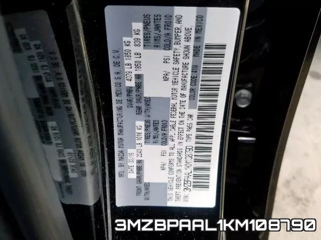 3MZBPAAL1KM108790 фото 2
