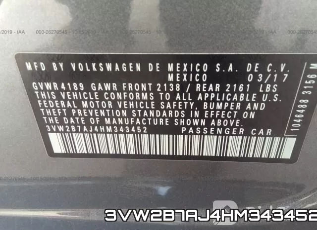 3VW2B7AJ4HM343452 фото 10