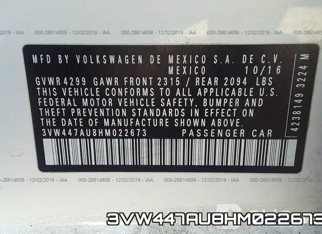 3VW447AU8HM022673 фото 10