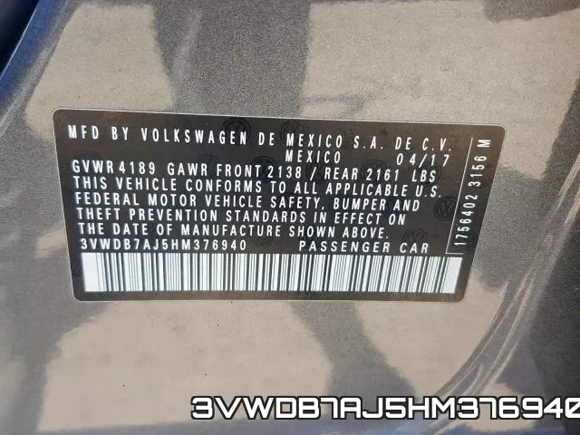 3VWDB7AJ5HM376940 фото 2