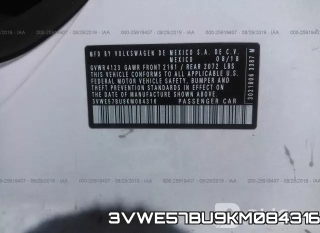 3VWE57BU9KM084316 фото 10