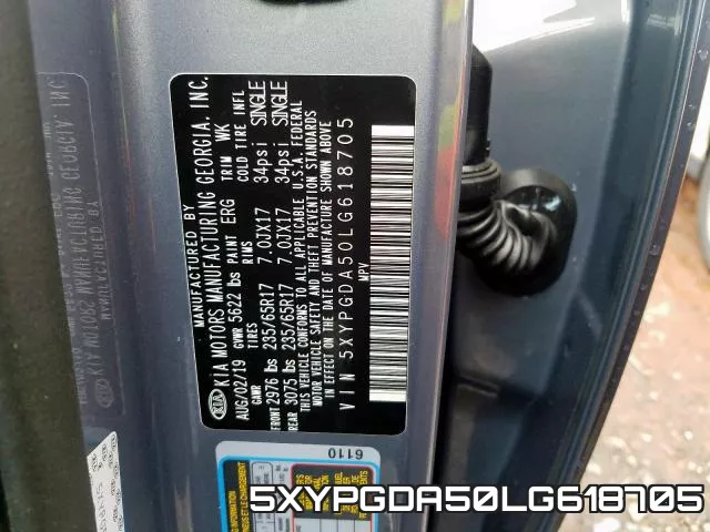 5XYPGDA50LG618705 фото 2