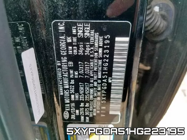 5XYPGDA51HG223195 фото 2