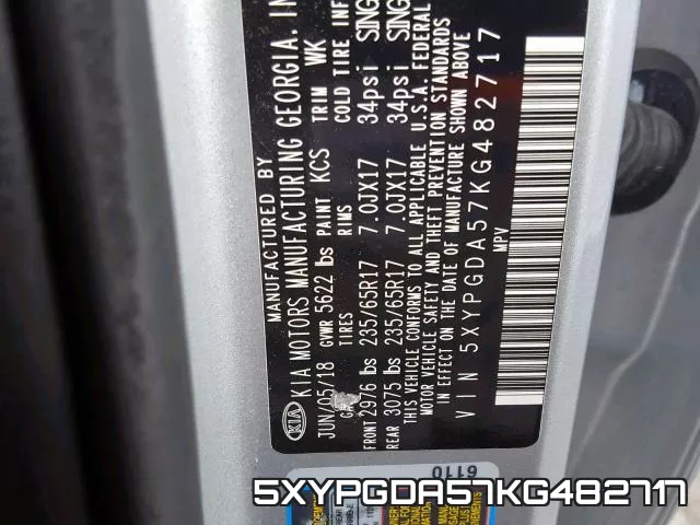 5XYPGDA57KG482717 фото 2