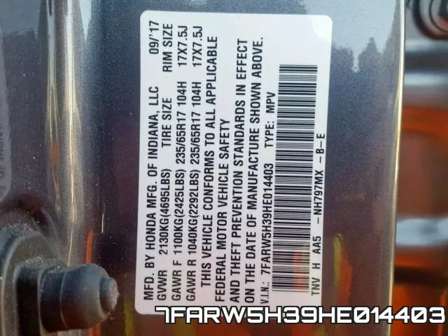 7FARW5H39HE014403 фото 2