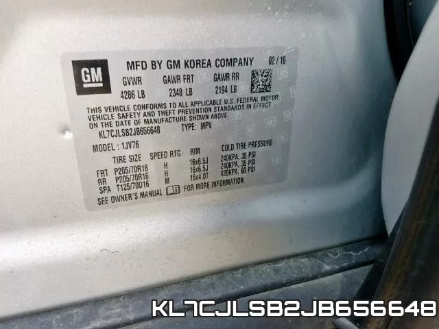 KL7CJLSB2JB656648 фото 2