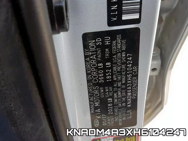 KNADM4A3XH6104247 фото 2