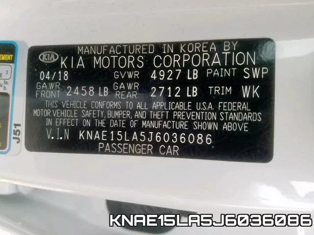 KNAE15LA5J6036086 фото 2