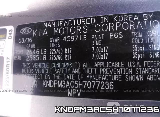 KNDPM3AC5H7077236 фото 10