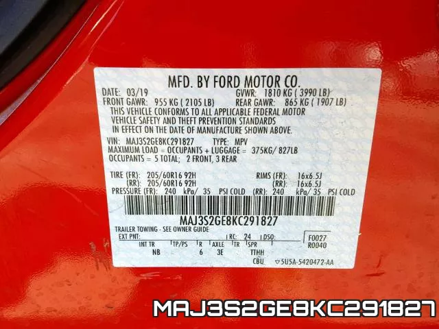 MAJ3S2GE8KC291827 фото 2