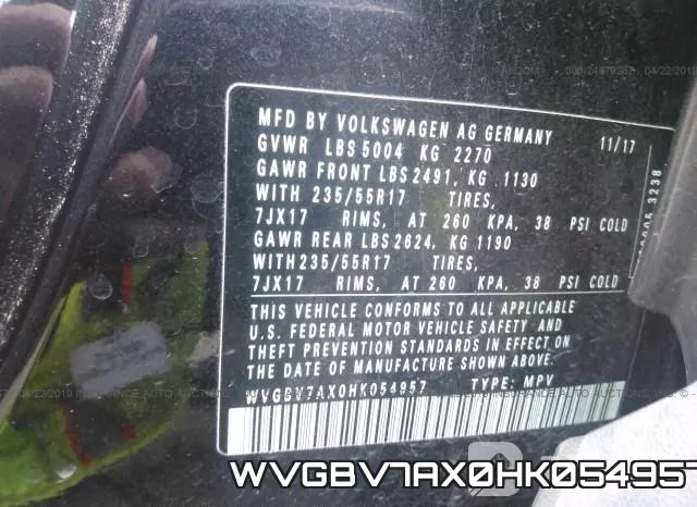 WVGBV7AX0HK054957 фото 10