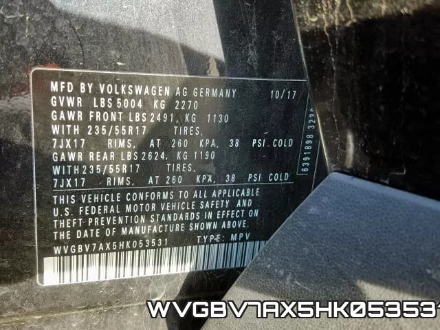 WVGBV7AX5HK053531 фото 2