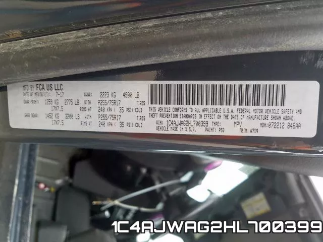 1C4AJWAG2HL700399 фото 2