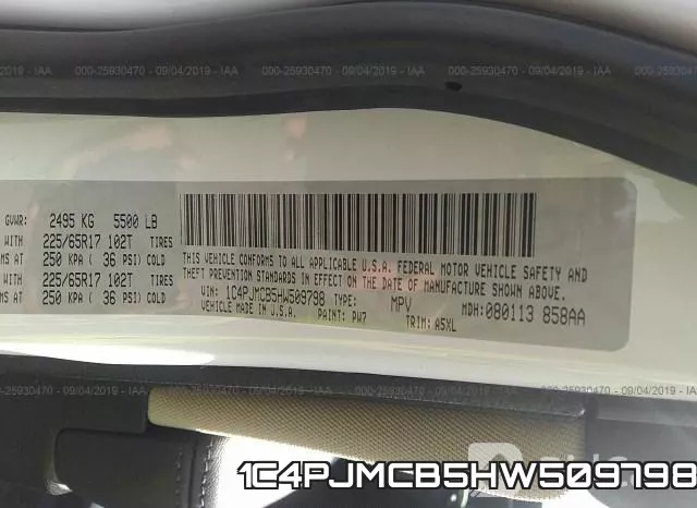 1C4PJMCB5HW509798 фото 10