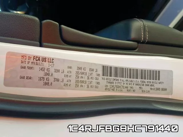1C4RJFBG8HC791440 фото 2