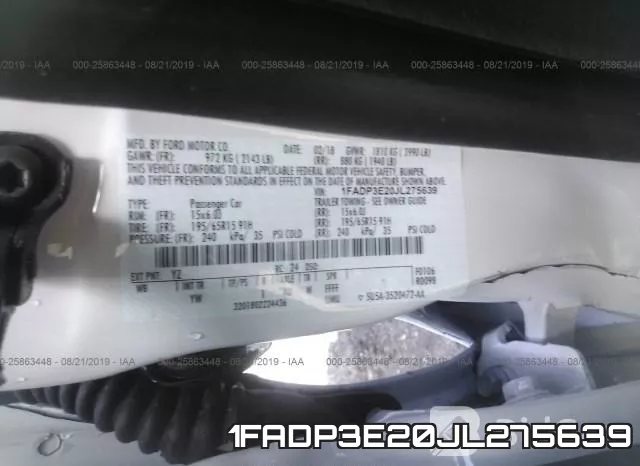 1FADP3E20JL275639 фото 9