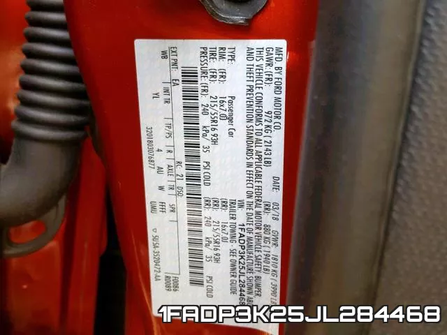1FADP3K25JL284468 фото 2