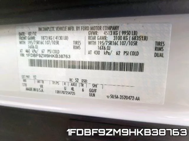 1FDBF9ZM9HKB38763 фото 2