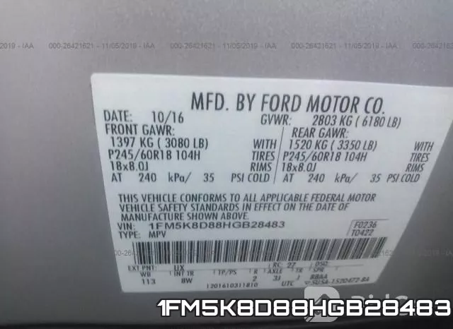 1FM5K8D88HGB28483 фото 8