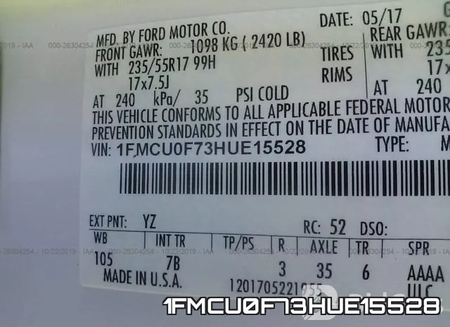 1FMCU0F73HUE15528 фото 9