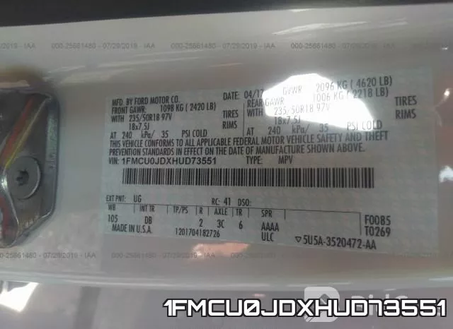 1FMCU0JDXHUD73551 фото 10