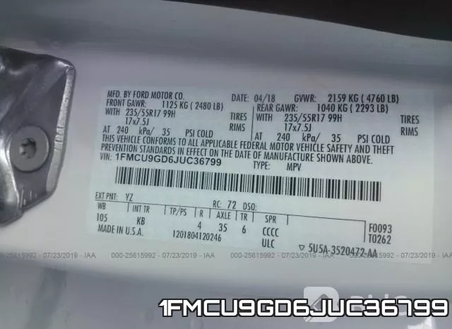 1FMCU9GD6JUC36799 фото 10