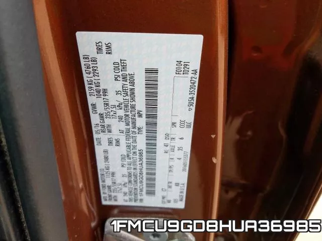 1FMCU9GD8HUA36985 фото 2