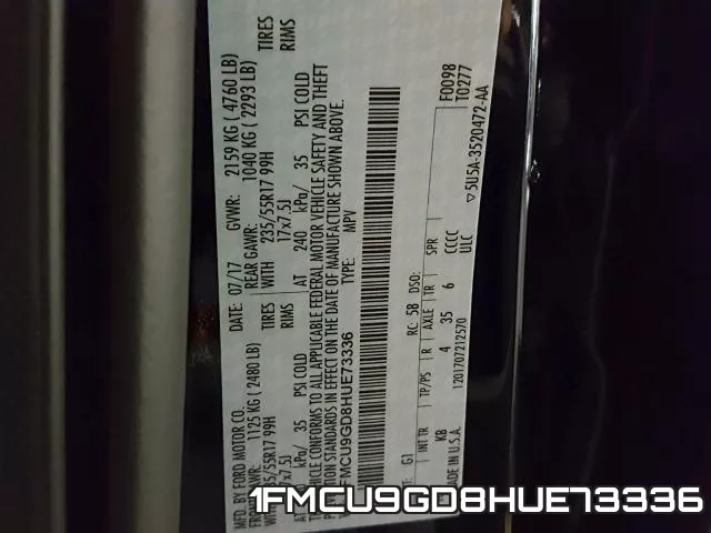 1FMCU9GD8HUE73336 фото 2