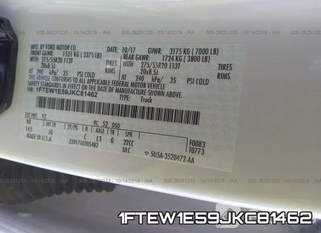 1FTEW1E59JKC81462 фото 9