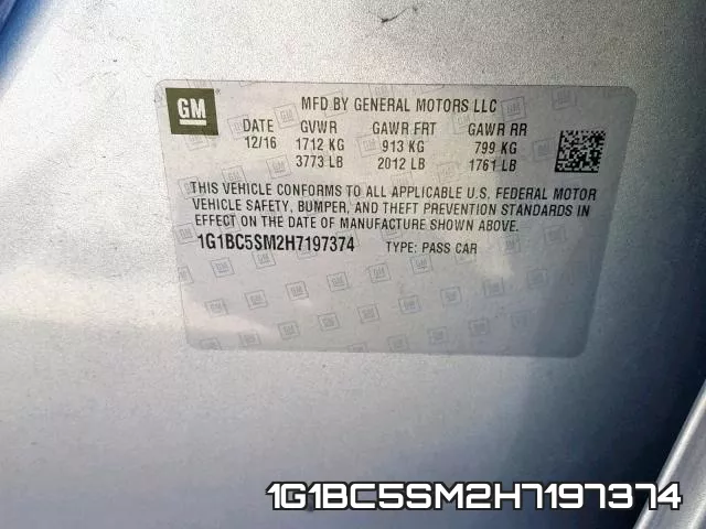 1G1BC5SM2H7197374 фото 2