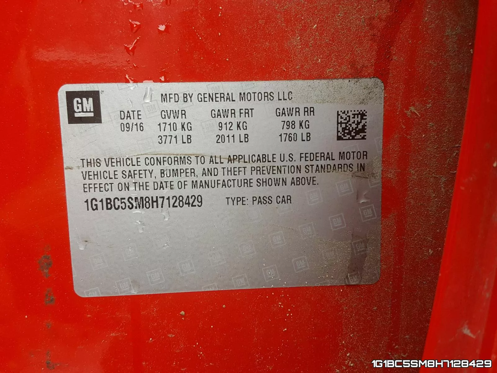 1G1BC5SM8H7128429 фото 2